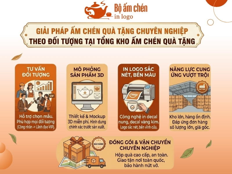 Tổng Kho Ấm Chén Quà Tặng chuyên cung cấp giải pháp ấm chén quà tặng chuyên nghiệp theo đối tượng