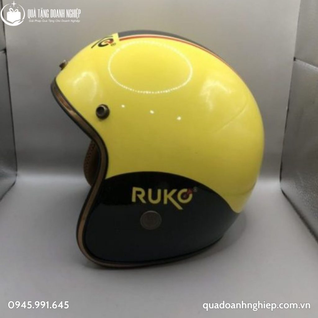 Mũ Bảo Hiểm 3/4 Đầu Không Kính In Logo Quà Tặng Doanh Nghiệp