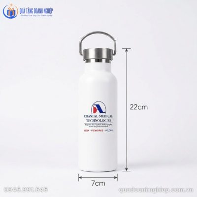 Kích thước thực tế 7 x 22 cm của bình giữ nhiệt quà tặng BGNQT-04.