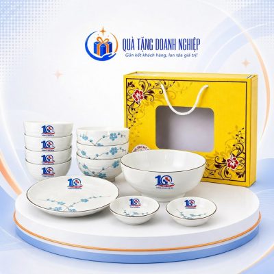 Bộ Bát Đĩa 12 Món Men Trắng In Logo Frico Phòng khám Vĩnh Phú BĐ-03 - Ảnh đại diện