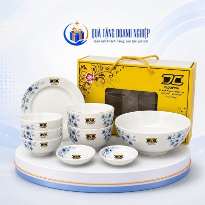 Bộ bát đĩa 9 món in logo quà tặng kỷ niệm 70 ELDOVINA BDQT-06 - Ảnh đại diện