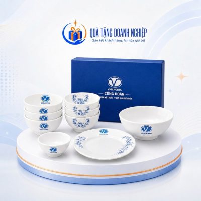 Bộ Bát Đĩa 9 món men trắng in logo quà tặng công ty TNHH Việt Dũng Sài Gòn - Ảnh đại diện