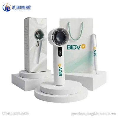 Bộ Giftset Quà Tặng Doanh Nghiệp In Logo Quạt Mini Cầm Tay & Bút Bi
