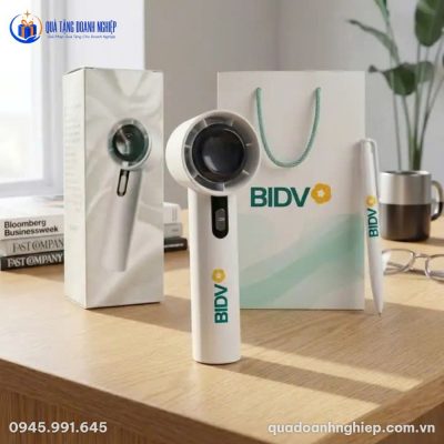 Bộ Giftset Quà Tặng Doanh Nghiệp In Logo Quạt Mini Cầm Tay & Bút Bi
