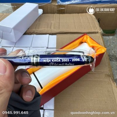 Bộ Quà Tặng Giftset Bình Giữ Nhiệt Trắng & Bút Ký In Logo Quà Tặng Doanh Nghiệp