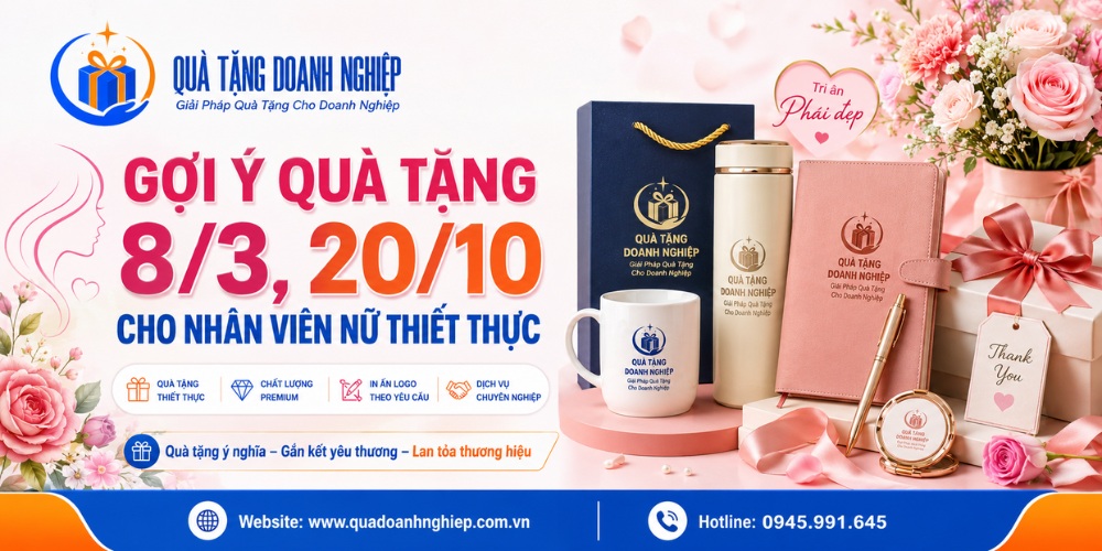 Gợi ý quà tặng ngày Phụ Nữ in logo ý nghĩa cho nhân viên