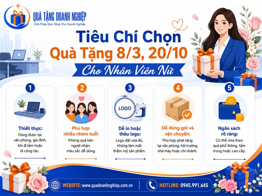 Những tiêu chí khi chọn quà tặng cho nhân viên nữ vào dịp lễ