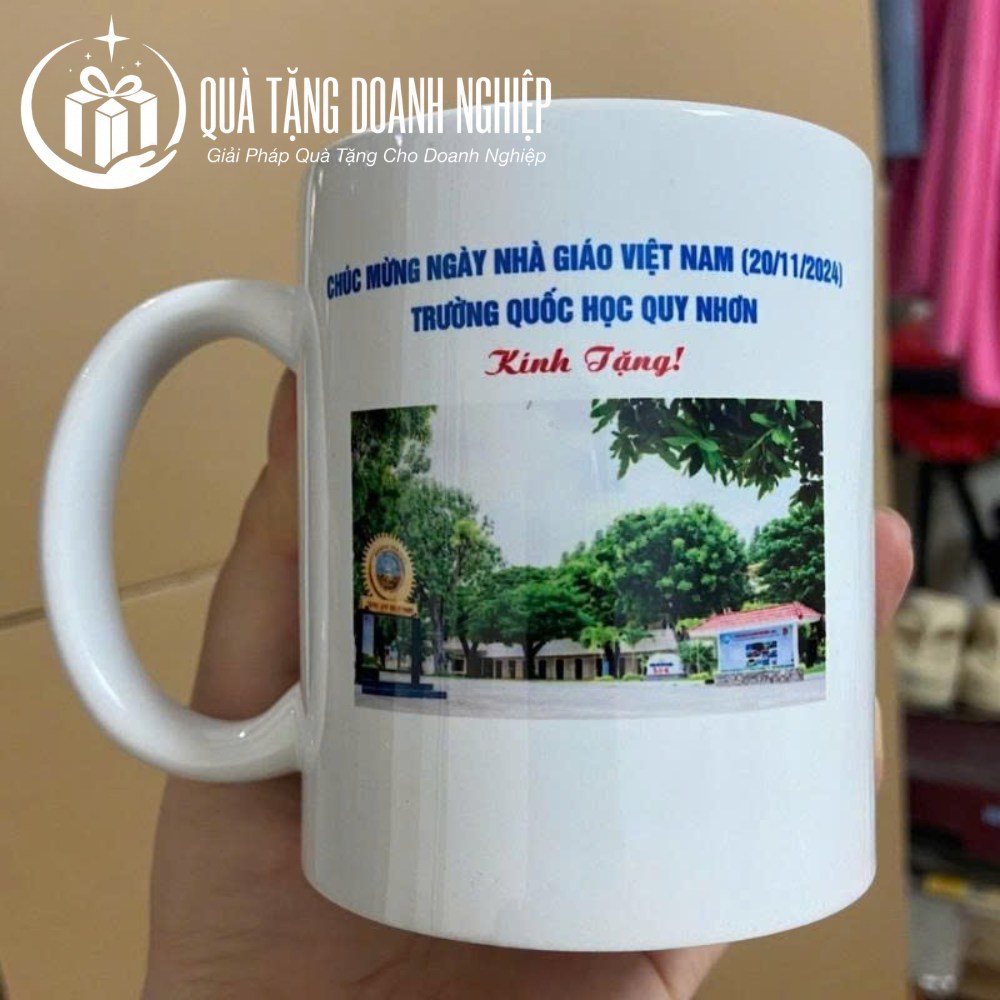 In chuyển nhiệt trên cốc sứ quà tặng