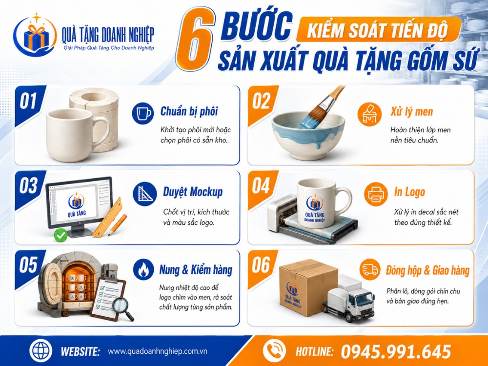 Các bước theo dõi tiến độ sản xuất quà tặng