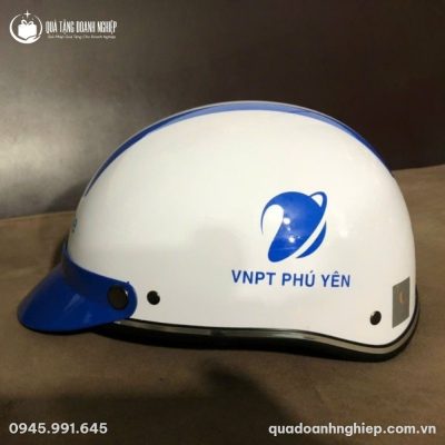 Mũ Bảo Hiểm Nửa Đầu Không Kính In Logo Quà Tặng Doanh Nghiệp
