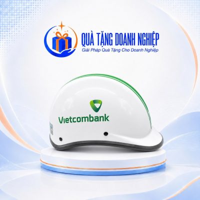 Mũ Bảo Hiểm Nửa Đầu Quà Tặng Doanh Nghiệp In Logo Vietcombank