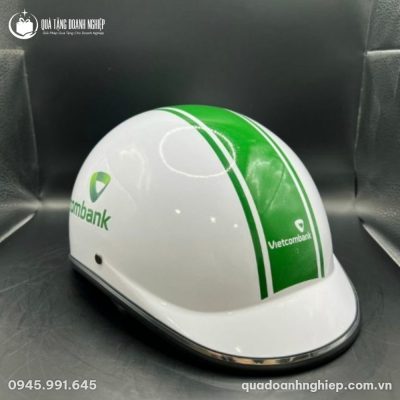 Mũ Bảo Hiểm Nửa Đầu Quà Tặng Doanh Nghiệp In Logo Vietcombank