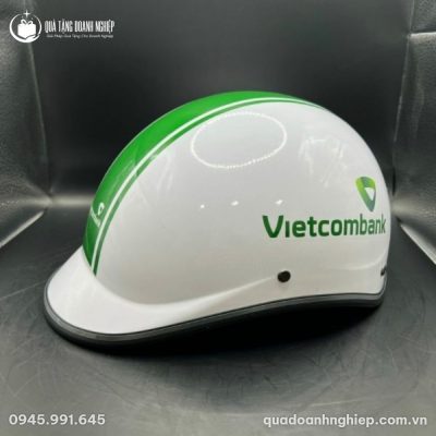 Mũ Bảo Hiểm Nửa Đầu Quà Tặng Doanh Nghiệp In Logo Vietcombank