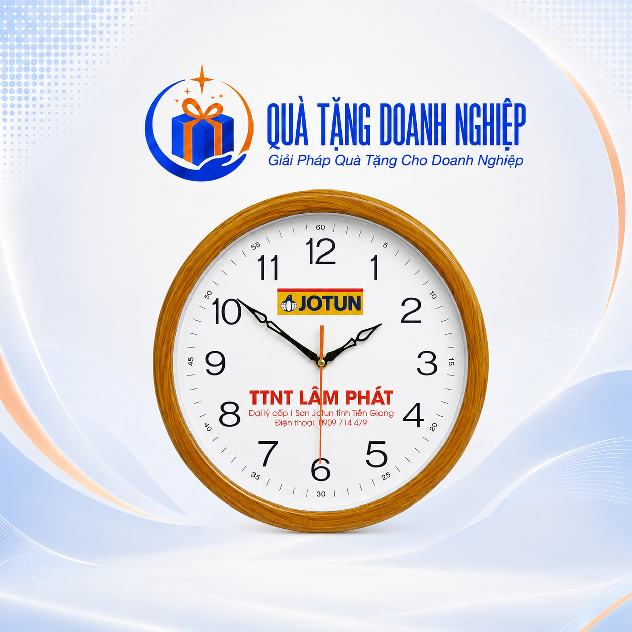 Đồng Hồ Treo Tường Khung Viền Giả Gỗ Quà Tặng Doanh Nghiệp In Logo Đồng Hồ Treo Tường Khung Viền Giả Gỗ Quà Tặng Doanh Nghiệp In Logo