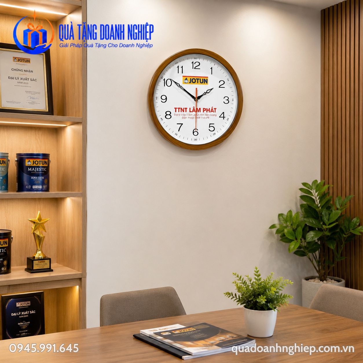Đồng Hồ Treo Tường Khung Viền Giả Gỗ Quà Tặng Doanh Nghiệp In Logo Đồng Hồ Treo Tường Khung Viền Giả Gỗ Quà Tặng Doanh Nghiệp In Logo