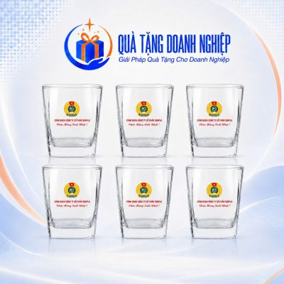 Bộ 6 Cốc Thủy Tinh Ocean In Logo Quà Tặng Doanh Nghiệp 195ml