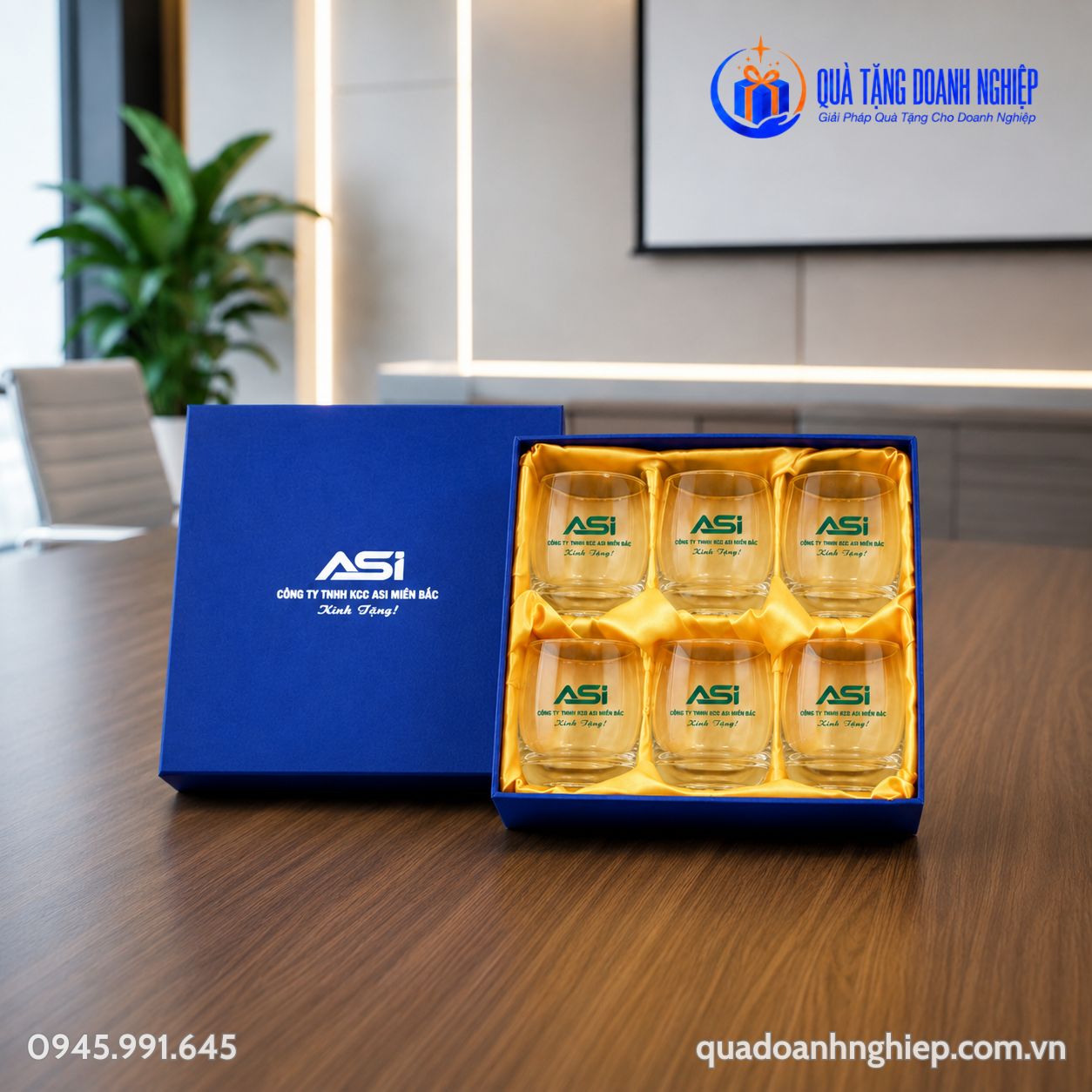 Bộ 6 Ly Thủy Tinh In Logo ASI Quà Tặng Doanh Nghiệp Bộ 6 Ly Thủy Tinh In Logo ASI Quà Tặng Doanh Nghiệp