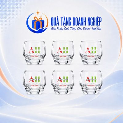 Bộ 6 Ly Thủy Tinh Kim Cương In Logo Quà Tặng Doanh Nghiệp