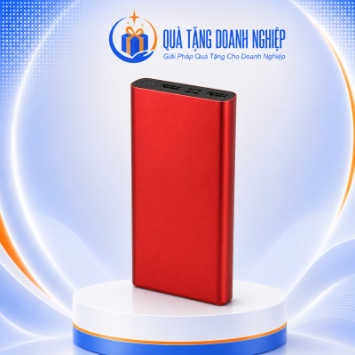 Sạc dự phòng akus vivu v10 10000mah màu đỏ in logo quà tặng  SDP-11