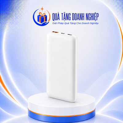 Sạc dự phòng akus dp230 10000mah màu trắng in logo quà tặng SDP-10