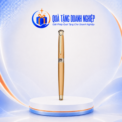 Bút ký kim loại màu vàng kim cao cấp 14cm in logo quà tặng BK-08