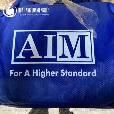 Áo Mưa Bít In Logo Vải Dù Vân Tổ Ong Màu Xanh Quà Tặng Doanh Nghiệp