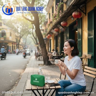 Áo Mưa Cánh Dơi In Logo Hunonic Kính Che Đèn Quà Tặng Doanh Nghiệp