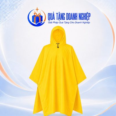Áo Mưa Cánh Dơi Màu Vàng Quà Tặng Doanh Nghiệp In Logo