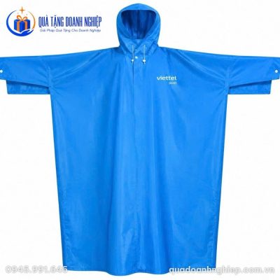 Áo Mưa Cánh Dơi Màu Xanh Dương Quà Tặng Doanh Nghiệp In Logo