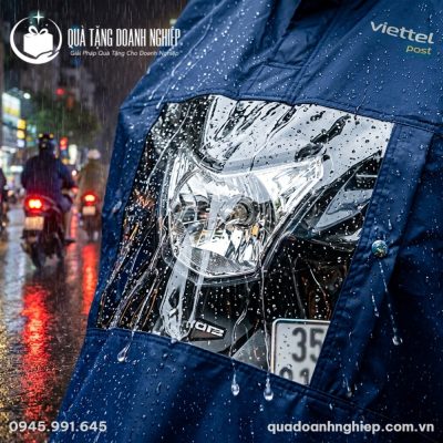 Áo Mưa Cánh Dơi Màu Xanh Dương Quà Tặng Doanh Nghiệp In Logo