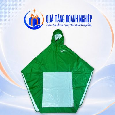 Áo Mưa Cánh Dơi Màu Xanh Lá In Logo Quà Tặng Doanh Nghiệp