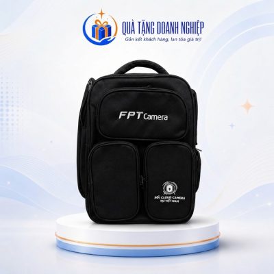 Balo laptop thêu vải 900PU màu đen in logo quà tặng BLQT-08 - Ảnh đại diện