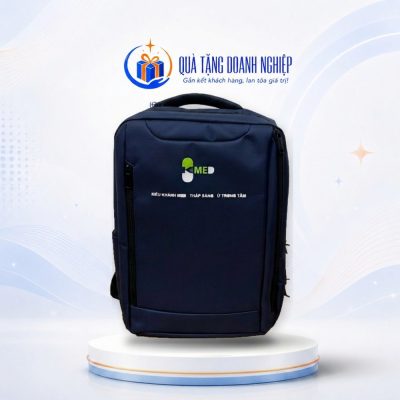 Balo văn phòng đựng laptop vải 900PU màu xanh in logo quà tặng BLQT-07 - Ảnh đại diện