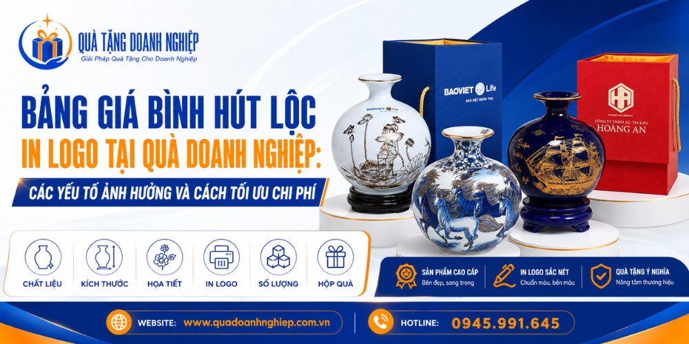 Bảng giá bình hút lộc quà tặng in logo