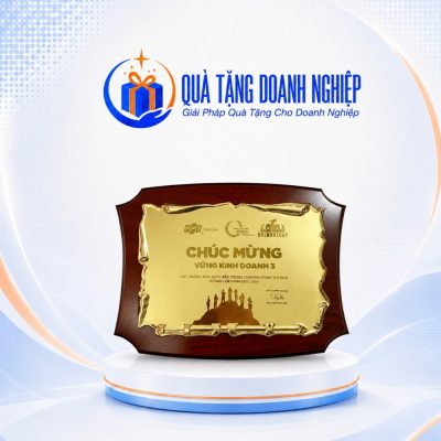 Bảng Vinh Danh Gỗ Đồng Bo Viền In Logo Quà Tặng Doanh Nghiệp