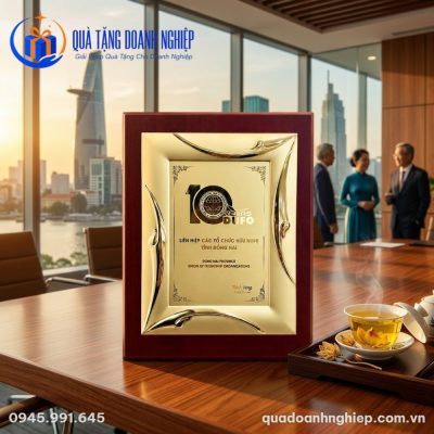 Bảng Vinh Danh Mạ Vàng In Logo Kỷ Niệm Thành Lập Quà Tặng Doanh Nghiệp
