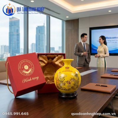 Bình Hút Lộc Liên Hoa Cát Tường In Logo Quà Tặng Doanh Nghiệp