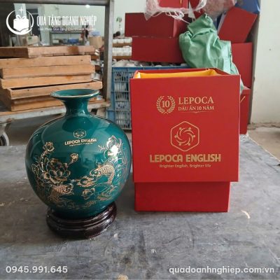 Bình Hút Lộc Men Ngọc Lục Bảo In Logo Quà Tặng Doanh Nghiệp