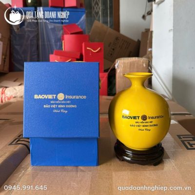 Bình Hút Lộc Men Vàng Thuận Buồm Xuôi Gió In Logo Quà Tặng Doanh Nghiệp