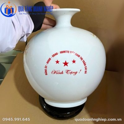 Bình Hút Tài Lộc Vẽ Tay Đào Hạc Phú Quý In Logo Quà Tặng Doanh Nghiệp