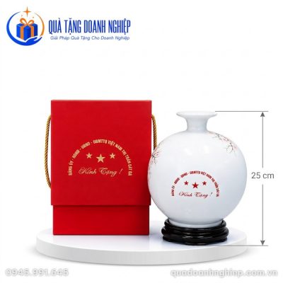 Bình Hút Tài Lộc Vẽ Tay Đào Hạc Phú Quý In Logo Quà Tặng Doanh Nghiệp