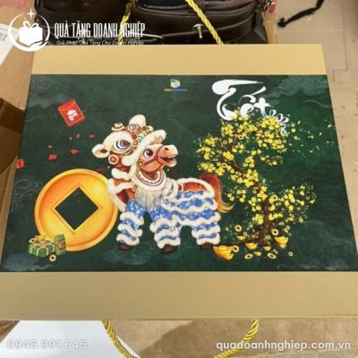 Bộ 4 Hũ Mứt Tết Gốm Sứ Men Hỏa Biến In Logo Quà Tặng Doanh Nghiệp