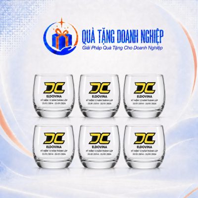 Bộ 6 Ly Thủy Tinh In Logo Kỷ Niệm Thành Lập Quà Tặng Doanh Nghiệp