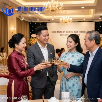 Bộ 6 Ly Thủy Tinh In Logo Kỷ Niệm Thành Lập Quà Tặng Doanh Nghiệp