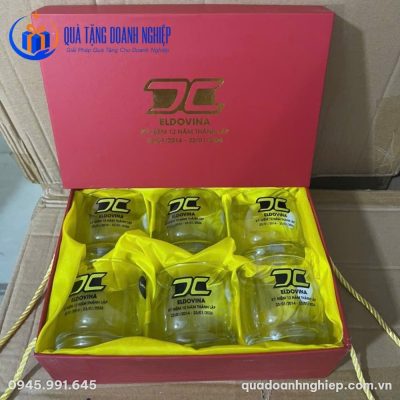 Bộ 6 Ly Thủy Tinh In Logo Kỷ Niệm Thành Lập Quà Tặng Doanh Nghiệp