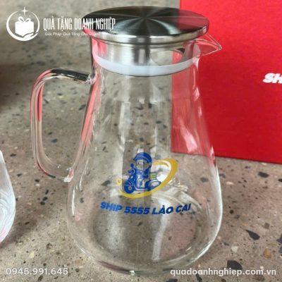 Bộ Bình Cốc Thủy Tinh Quà Tặng Doanh Nghiệp In Logo