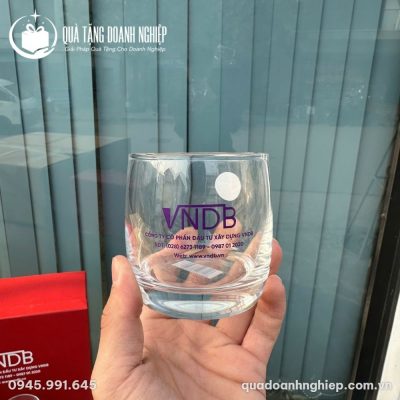 Bộ Bình Cốc Thủy Tinh Quà Tặng Doanh Nghiệp In Logo VNDB
