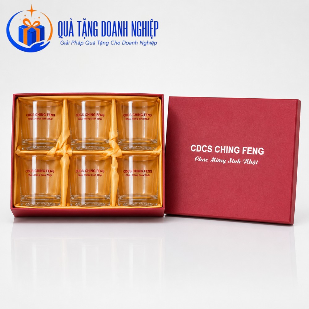 Bộ cốc thủy tinh in logo