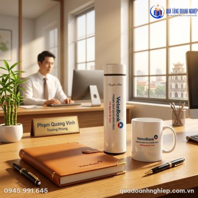 Bộ Giftset In Logo Quà Tặng Doanh Nghiệp Bình Giữ Nhiệt & Ly Sứ