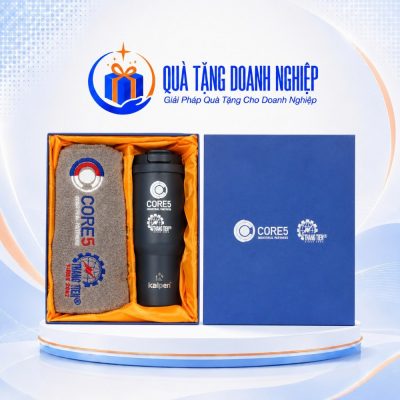Bộ Giftset Quà Tặng Doanh Nghiệp In Logo Bình Giữ Nhiệt & Khăn Bông